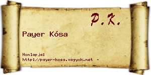 Payer Kósa névjegykártya